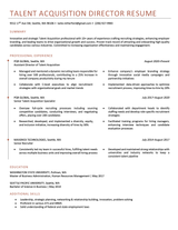 An example resume for a senior level recruiter showing career progression