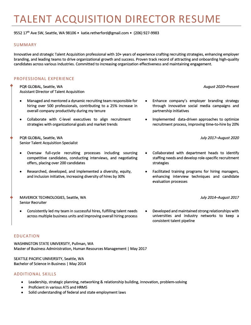 Recruiter Resume Example & Writing Tips