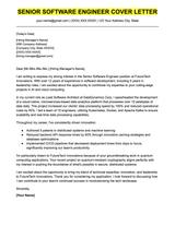 An example cover letter for a senior software engineer.