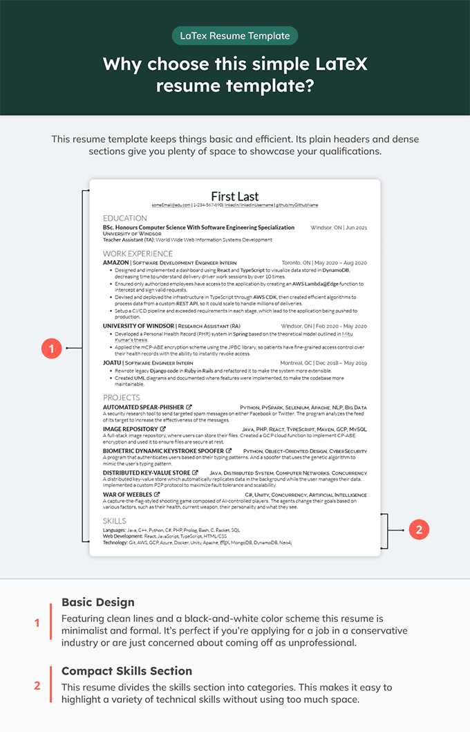 An example of a simple LaTeX resume template