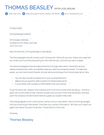 Blue Single Column Cover Letter Template