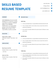 The Skills Based Resume Free Template Examples