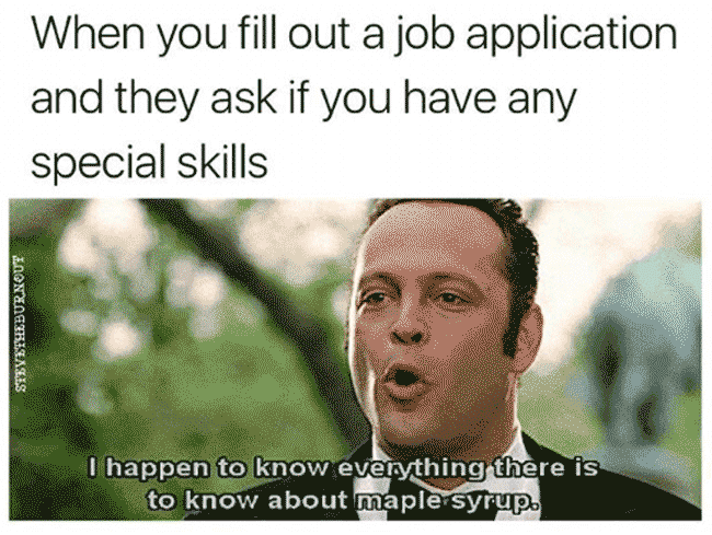 writing a resume meme