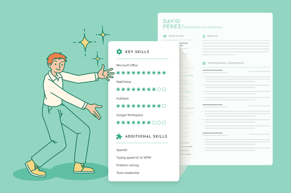 A person showing off the skills section of their resume.