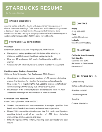 Starbucks Resume & Writing Tips - Resume Genius