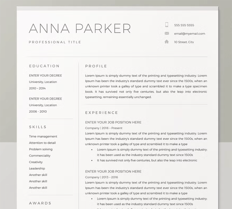 creative resume design inspiration