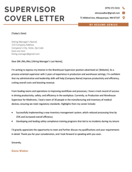 Supervisor Cover Letter Sample To Download 