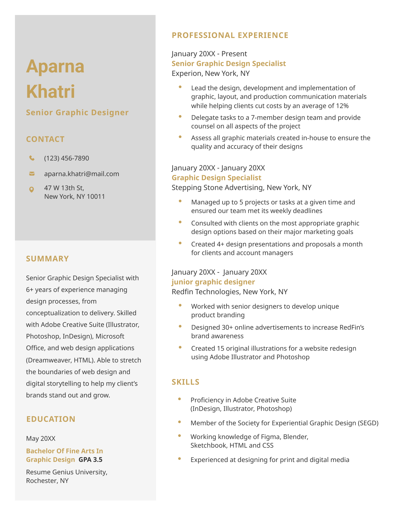 Taj Mahal CV template in yellow