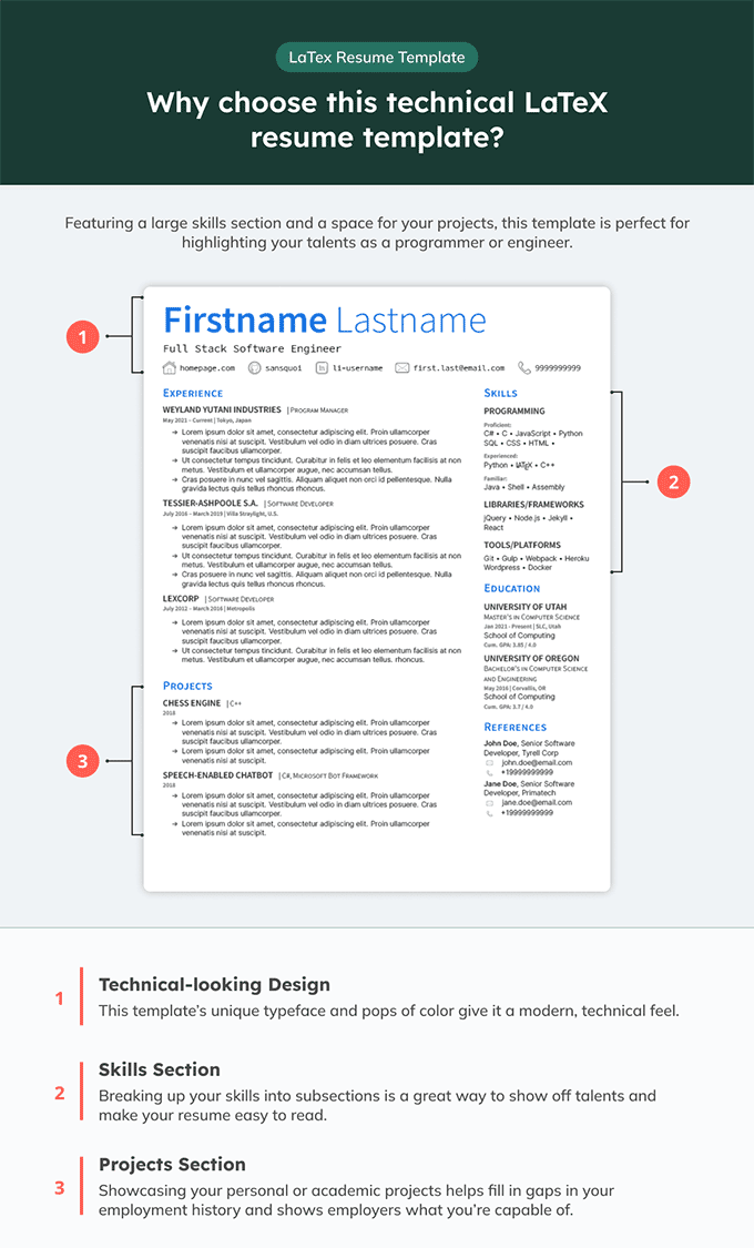 Un modèle de CV technique LaTeX