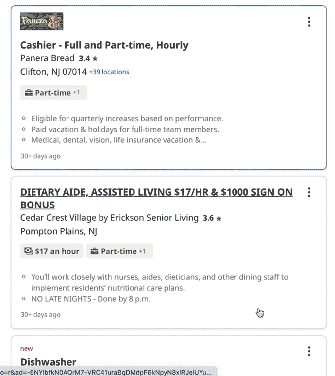 jobs near me hiring at 17 part time no experience