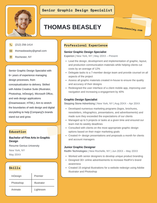 The Thrive resume template for Canva.
