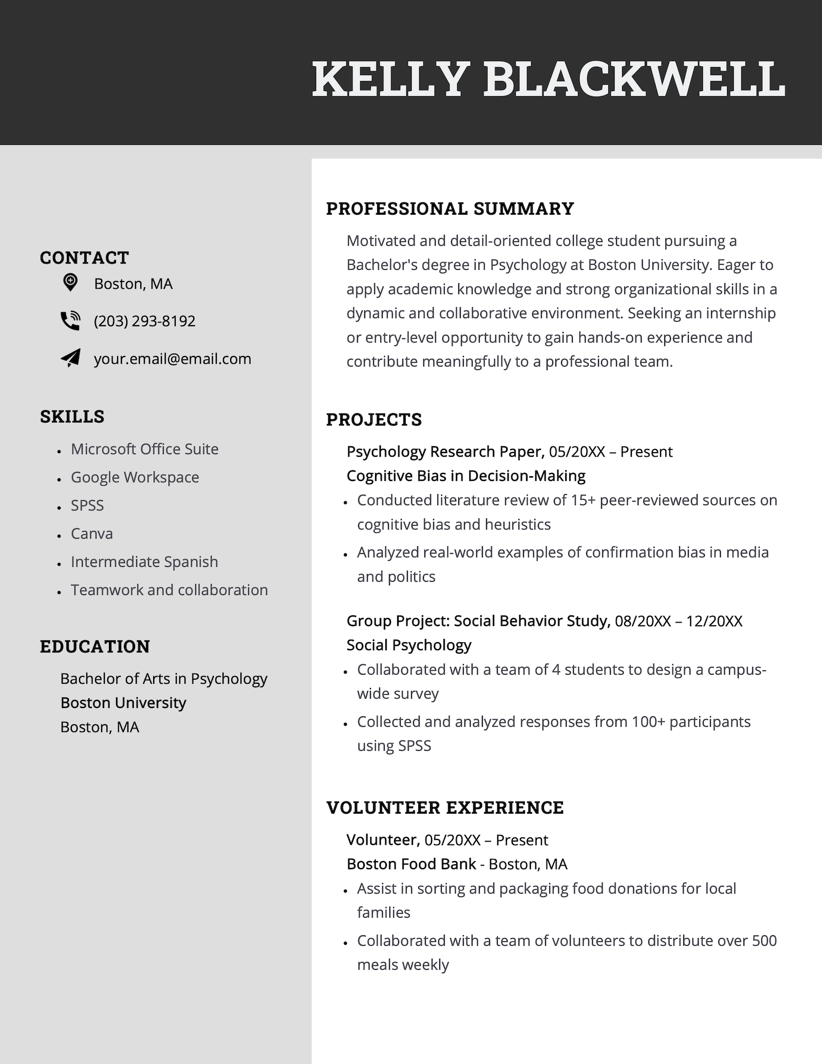 Resume First Job 15+ Simple Resume Examples For Job Search Success