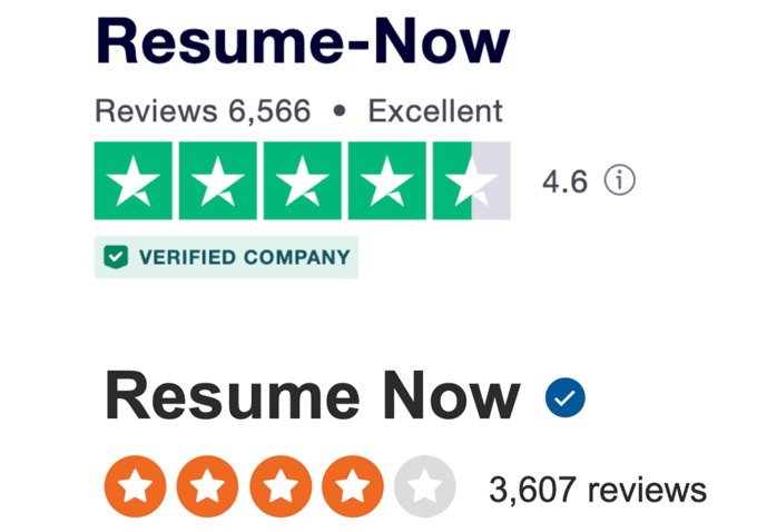 image of Trustpilot and Sitejabber reviews of Resume Now