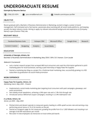 Writing An Undergraduate Resume With Examples 2023 