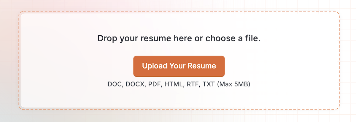 A resume upload widget.