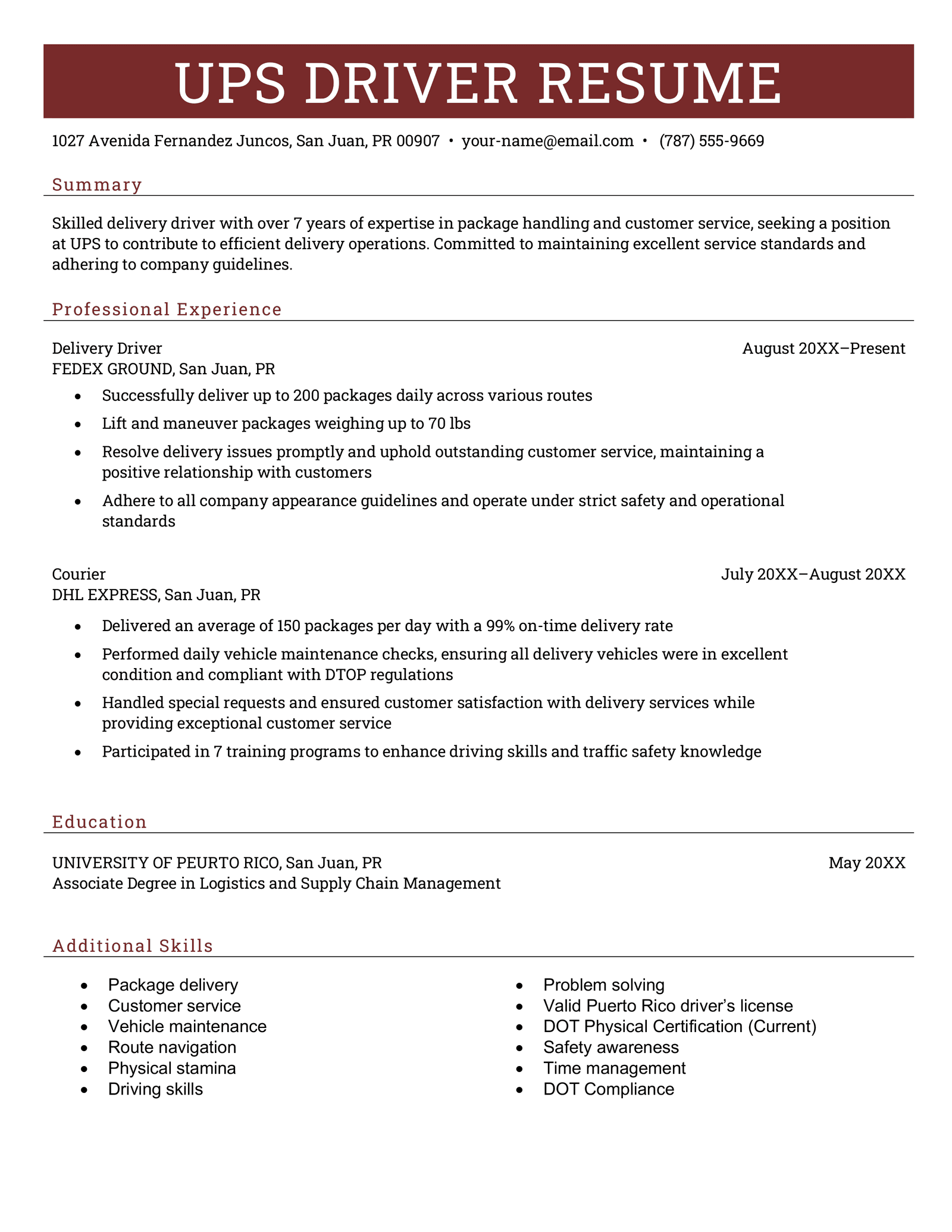 12 Driver Resume Examples And Writing Tips