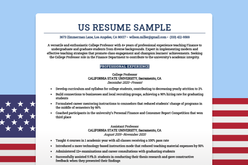 how to prepare resume for job in usa