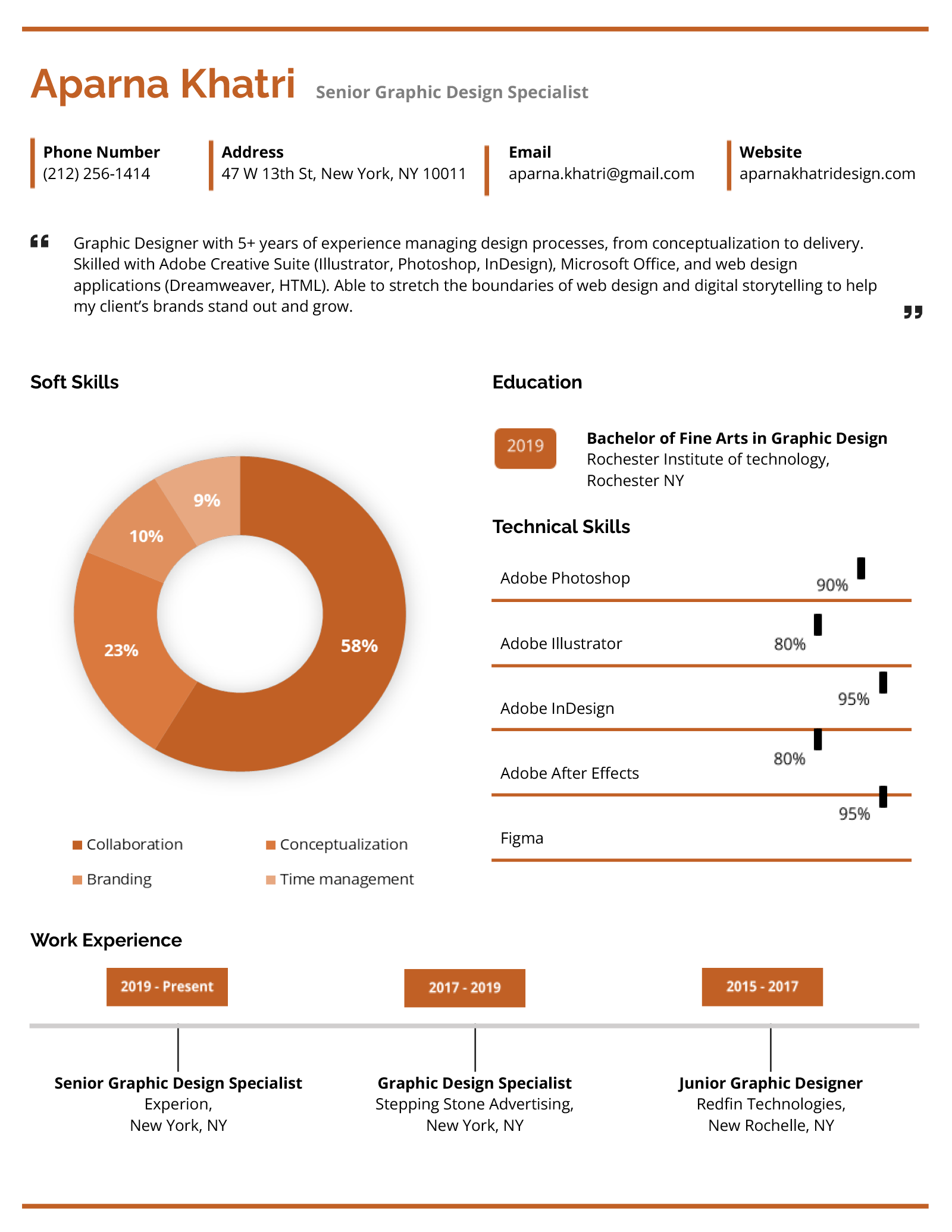 Image of a resume template that uses different shades of the same color as its resume colors.