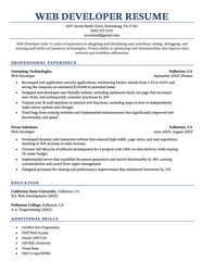 Web Developer Resume Template Tamildarkweb