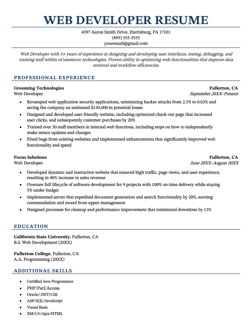 Python Developer Resume (Sample & How to Write)