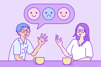 A candidate answering questions in an interview