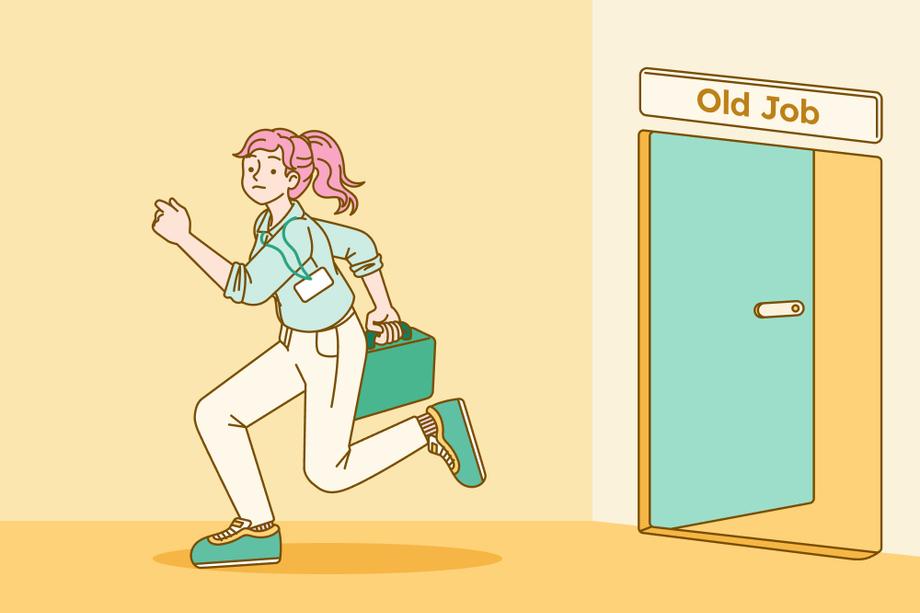 A person quitting their job.